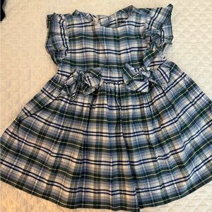 Bella bliss girls  Plaid Dress in Blue and Green